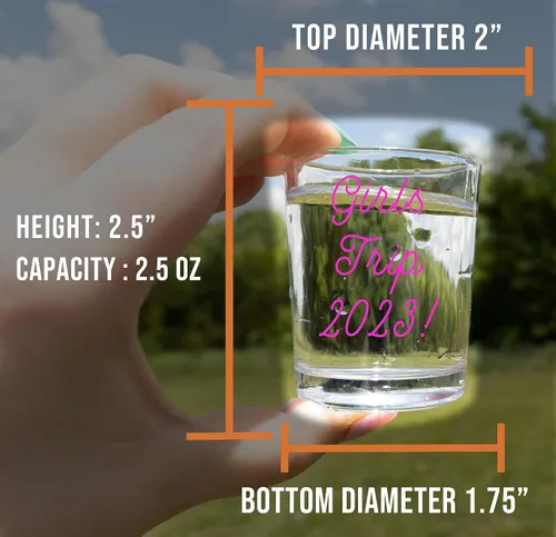 Vista 7 de 1 paquete de vasos de chupito impresos personalizados de 2.5 onzas, regalo personalizado para mujeres y hombres, fecha de nombre de mensaje