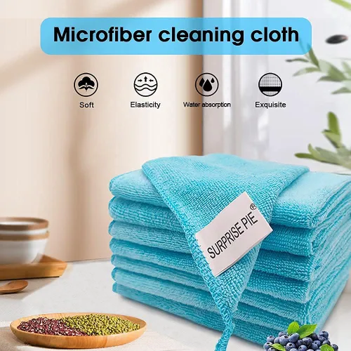 Vista 7 de Paños de limpieza de microfibra, 8 unidades, los mejores productos de limpieza reutilizables, primera toalla suave de colores brillantes, adecuada