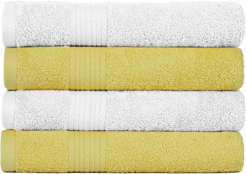 Vista 10 de Ample Decor Juego de 12 toallas de baño de 600 GSM, 100% algodón, 4 toallas de baño, 4 toallas de mano, 4 paños de lavado, absorbentes y suaves