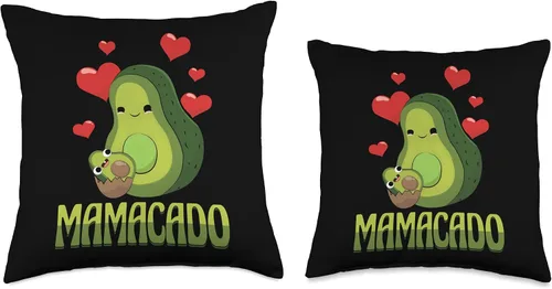 Vista 3 de Avocado By VM Mamacado - Almohada divertida con diseño de fruta de aguacate verde, 16 x 16 pulgadas, multicolor