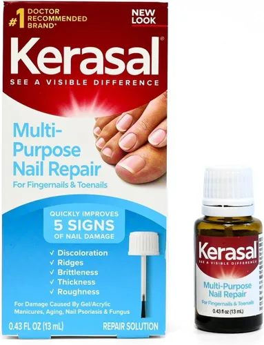 Vista 11 de Kerasal - Tratamiento reparador de uñas multiusos, solución para uñas descoloridas y dañadas, 0.43 fl oz