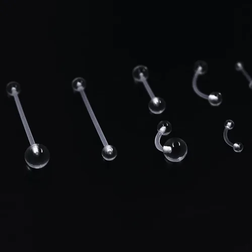 Vista 6 de PiercingArt 36pcs Clear Piercing Retainers Bioflex Nose Tongue Nipple Belly Rings Eyebrow Lip Nose Studs Cartilage Tragus Earring Retainer