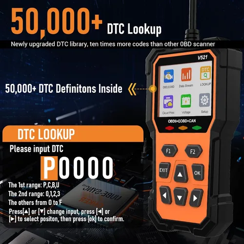Vista 3 de Herramienta de diagnóstico escáner OBD2, escáneres OBD2 profesionales para coche, lector de código de motor con luz de comprobación y función
