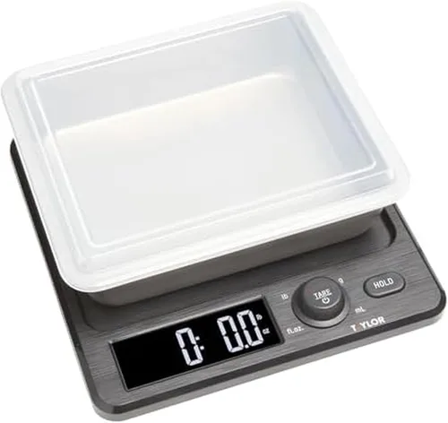 Vista 5 de Taylor Precision Products - Báscula digital de cocina de precisión de 4.4 libras con bandeja de pesaje, capacidad de 4.4 libras, color negro