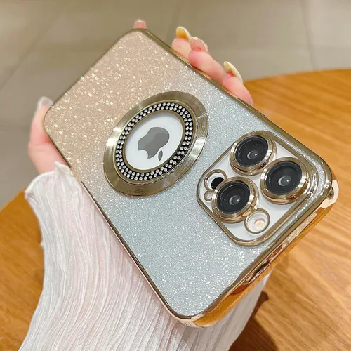 Vista 120 de Misscase Funda magnética con purpurina para iPhone 11 compatible con MagSafe, protección completa, delgada, a prueba de golpes, antiarañazos