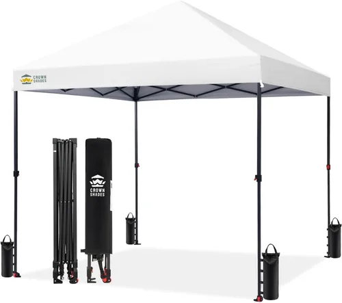 Vista 38 de CROWN SHADES Tienda de campaña desplegable de 10x10, toldo para exteriores Rojo