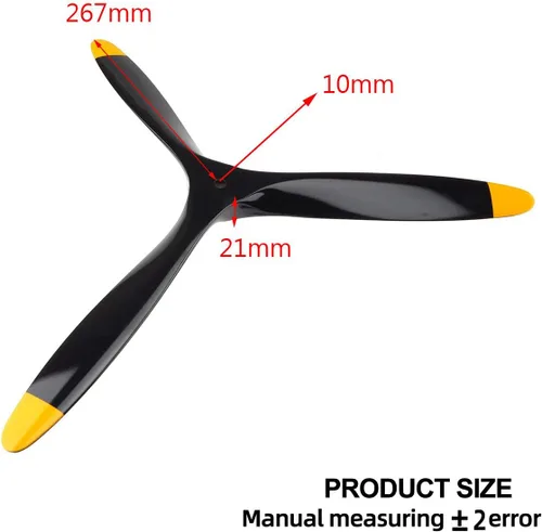 Vista 3 de 3 Blade RC Hélice 21×10 madera de haya RC avión hélice para el avión del motor de gasolina