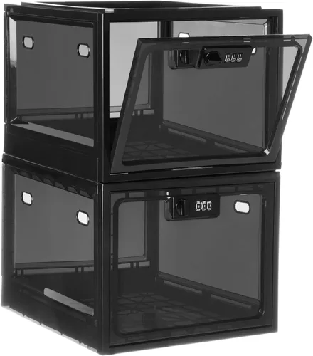 Vista 8 de Caja de bloqueo para medicamentos seguros, caja de almacenamiento con cerradura de 10 litros para refrigerador/aperitivos alimentos, cajas