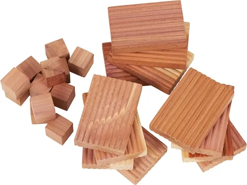 Vista 13 de Household Essentials 26140 CedarFresh - Juego de 4 perchas de madera de cedro rojo con barra fija y gancho giratorio, color marrón y rojo