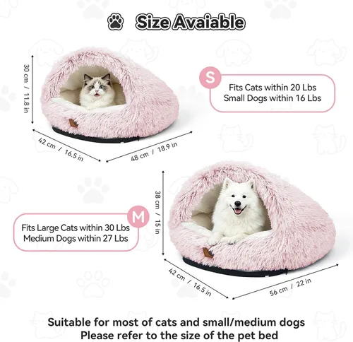 Vista 7 de YooxArmor Cama redonda para gatos, cama para perros pequeños y medianos Rosa