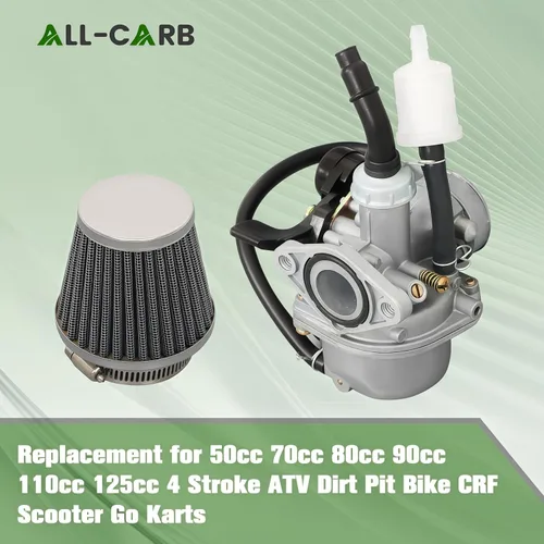 Vista 4 de ALL-CARB Carburador PZ19 de 50 cc, 70 cc, 90 cc, 110 cc, 125 cc, repuesto para ATV Dirt Bike Go Kart con filtro de aire
