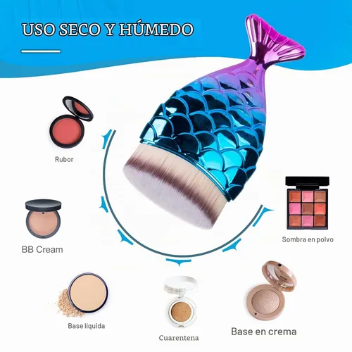 Vista 6 de UNIMEIX Cepillo de protección solar para rostro Kabuki Brush Aplicador de protector solar para niños, brochas de maquillaje para base líquida