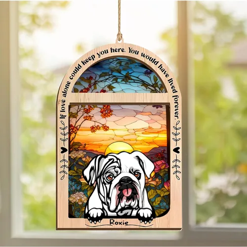 Vista 335 de LOVELYPOD Adorno de Navidad personalizado de sabueso afgano, atrapasoles con nombre, regalos de pérdida de mascotas, regalos para amantes