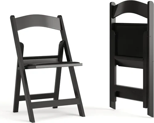 Vista 19 de Flash Furniture Hercules Tucker - Silla plegable de resina negra comercial, ligera, asiento extraíble acolchado de vinilo, para uso en interiores