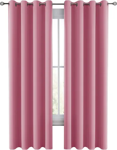 Vista 29 de LUX Décor - Juego de 2 paneles de cortinas opacas de alta calidad de 63 pulgadas de largo, cortinas de oscurecimiento de habitación con aislamiento