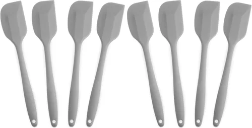 Vista 7 de Espátula de silicona de 4 piezas, espátulas de goma antiadherentes resistentes al calor con núcleo de acero inoxidable