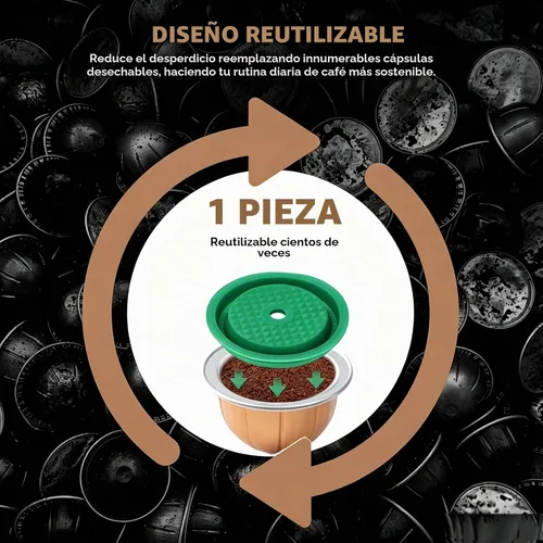 Vista 7 de Paquete de 2 tapas reutilizables para cápsulas de café con 6 cápsulas, 80/150/7.8 fl oz, cápsulas de café recargables de silicona de grado