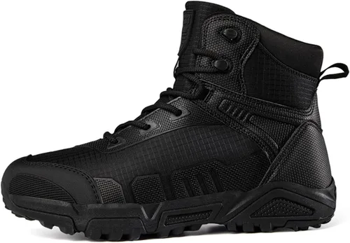 Vista 6 de Kervaky Botas tácticas militares para hombre, ligeras, transpirables, impermeables, para senderismo, botas de combate, botas de trabajo