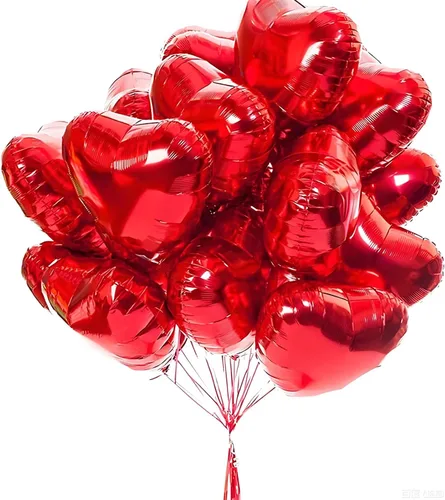 Vista 6 de 25 globos de Mylar en forma de corazón rosa de 18 pulgadas para decoraciones de fiesta de cumpleaños, decoración de boda, fiesta de compromiso