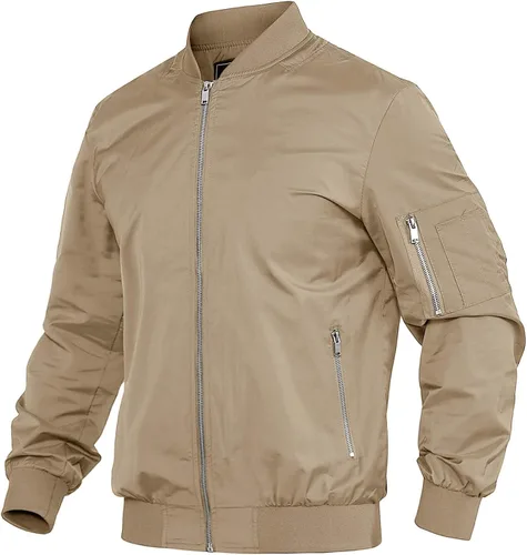 Vista 2 de MAGNIVIT Chaqueta bomber ligera para hombre con cremallera completa cortavientos
