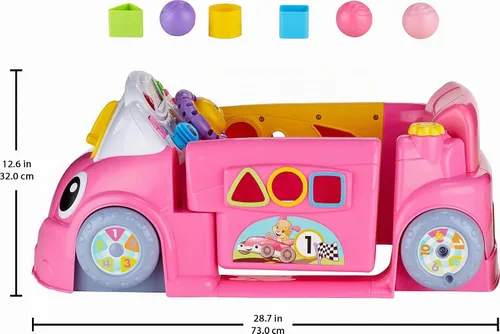 Vista 5 de Laugh & Learn Etapas de Smart Crawl Azul alrededor coche, Auto Smart Stages, rosa, Rosado