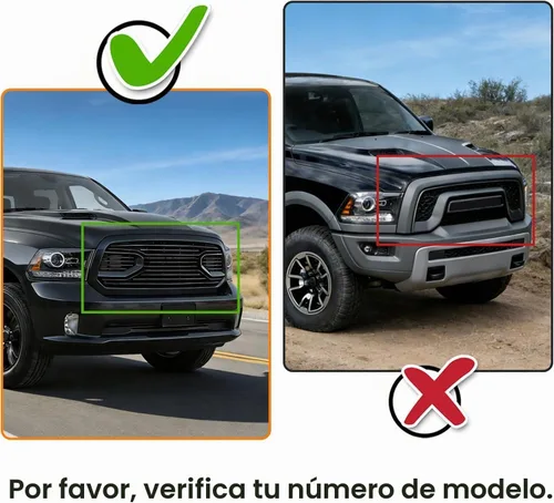 Vista 3 de ECOTRIC - Parrilla compatible con RAM 1500 2015-2018 2019-2021 Ram 1500