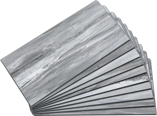 Vista 25 de Palisade Azulejos de vinilo entrelazados impermeables para pared/salpicadero para cocina o baño en mármol español (muestra de 4.5x11 pulgadas)