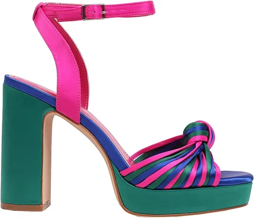 Vista 6 de sun gurg Sandalias de punta abierta para mujer, con correa al tobillo, plataforma y tacón alto grueso, zapatos de fiesta con lazo