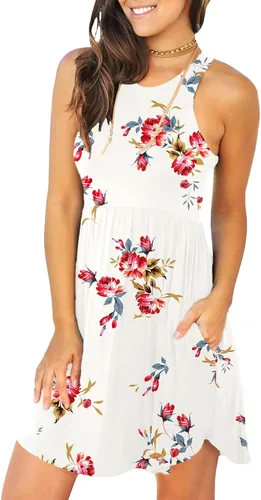 Vista 35 de HiMONE Vestidos de Vacaciones para Mujeres 2025 Vestido de Verano Vestidos Casuales de Verano para Mujeres Vestidos Casuales de Playa Petite Azul