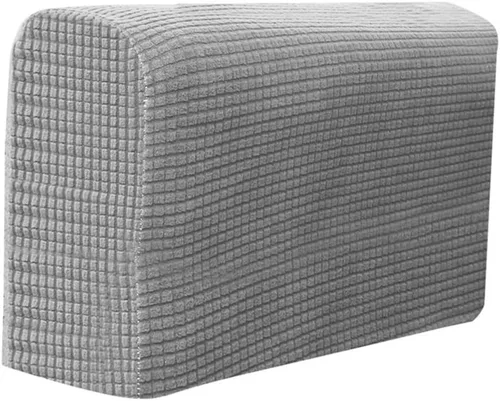 Vista 7 de VICASKY Juego de 2 fundas elásticas para reposabrazos de sofá, toallas para protección de sala de estar (gris claro)