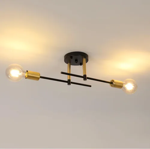 Vista 8 de Sputnik - Lámpara de techo semiempotrada con 2 luces Sputnik para dormitorio, comedor, baño, pasillo, sala de estar