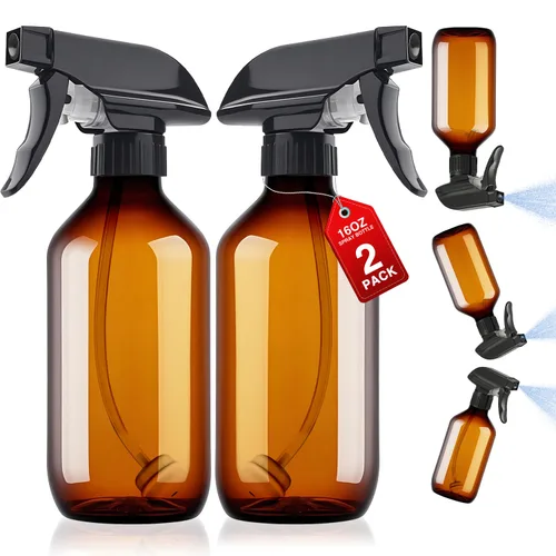 Vista 13 de AMORIX Botellas de Spray Plásticas 360° Botella de Agua para Limpieza 10 oz/300 ml Botella de Spray Invertida Pequeña Botella de Chorro con Boquilla