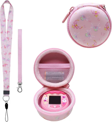 Vista 11 de LTGEM - Funda compatible con Tamagotchi Pix/Original/Nano X/Hello Kitty/Uni, funda protectora de almacenamiento para mascotas electrónicas con Rosa