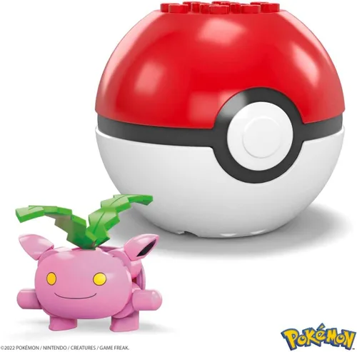 Vista 2 de MEGA Pokemon Hoppip - Juego de construcción con 21 ladrillos y piezas compatibles y Poke Ball, juego de regalo de juguete para edades de 6 años