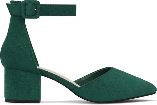 Vista 4 de Women's Closed Toe Heels Low Block Pumps Pointed Toe Business Dress Shoes