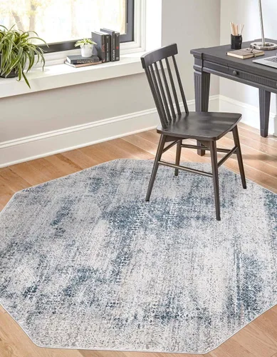 Vista 9 de Unique Loom Finsbury Collection - Alfombra de área Sarah (2 pies x 3 pies 1 pulgada, rectangular, azul/marfil)
