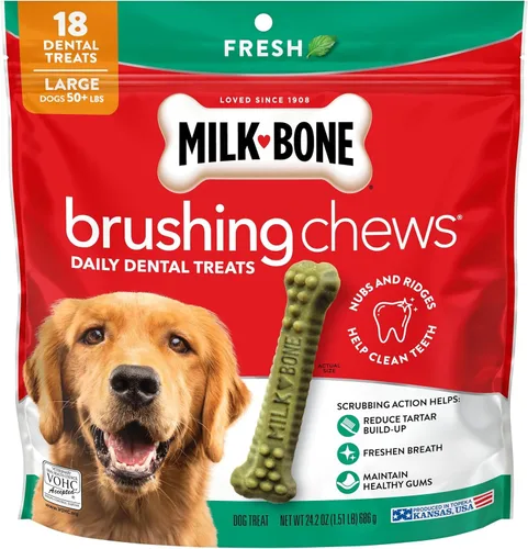 Vista 13 de Milk-Bone - Masticables diarios para perros con sabor a menta fresca, tamaño pequeño/mediano, 25