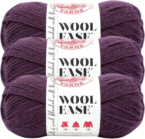 Vista 22 de Lion Brand Yarn, Wool-Ease - Ovillo de punto y ganchillo color rosa, 1