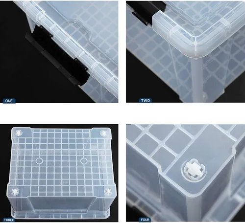 Vista 6 de Ggbin Bolsa de almacenamiento transparente de 34 cuartos de galón, contenedor de plástico con cierre negro, paquete de 4