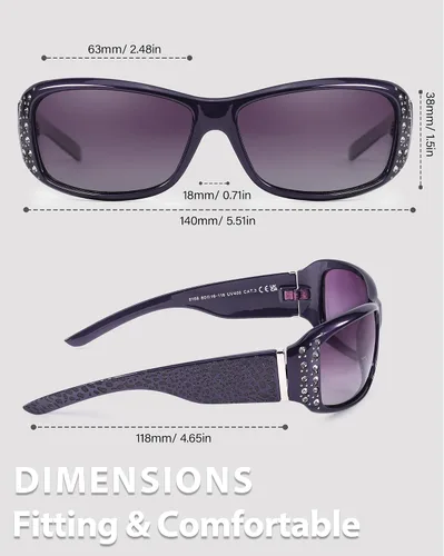 Vista 5 de LVIOE Gafas de sol polarizadasgafas de conducción de visión nocturna para mujeres LN010