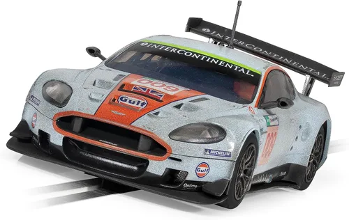Vista 3 de Scalextric Aston Martin DBR9 ROFGO Gulf Edition #009 Livery sucio 1:32 Slot Race Car C4316