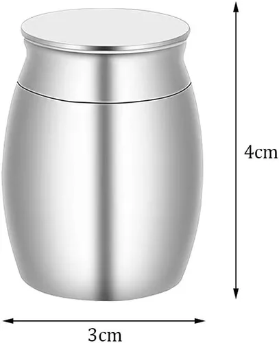 Vista 2 de Mini urnas para cenizas humanas - Pequeño tarro de cremación conmemorativo impermeable de acero inoxidable
