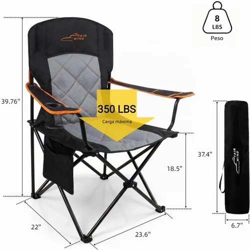 Vista 3 de FAIR WIND - Juego de 2 sillas acolchadas de gran tamaño con soporte lumbar