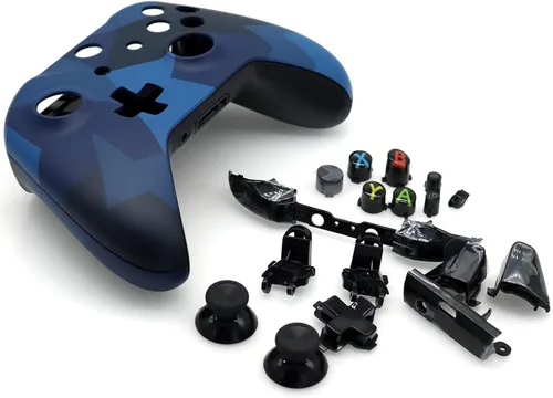 Vista 4 de Deal4GO Kit de carcasa completa con palanca/botones/parachoques RB LB/reemplazo de placa frontal para mando Xbox One azul