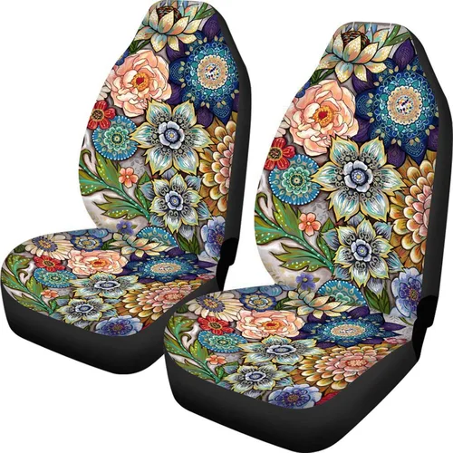 Vista 44 de Juego de 2 fundas de asiento delantero de automóvil, con diseño de bandera estadounidense, juego de 2 accesorios automotrices extraíbles, ajuste