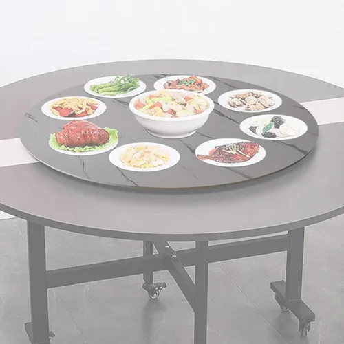 Vista 12 de Tocadiscos de comedor de 80/90/39.4 in, bandeja giratoria para servir, bandeja de servir Lazy Susan, pantalla giratoria para servir, centros