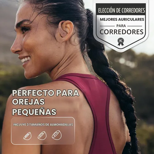 Vista 2 de Back Bay Audio - Auriculares inalámbricos Bluetooth para corredores, auriculares con gancho para colocar sobre la oreja, graves profundos Oro rosa