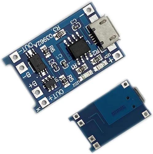 Vista 5 de Kiro&Seeu 5PCS TP4056 Mirco-USB 5V 1A 18650 Cargador de batería de litio Módulo de carga Junta de carga con funciones de protección dual