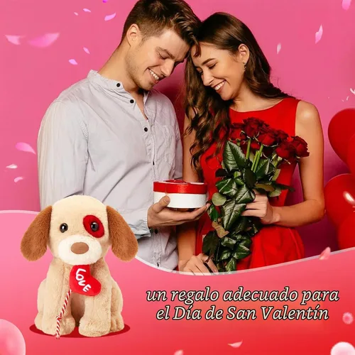 Vista 2 de Glow Guards Peluche de perro Labrador de San Valentín, peluche de perro labrador de 10 pulgadas con corazón rojo, peluche suave para cachorros