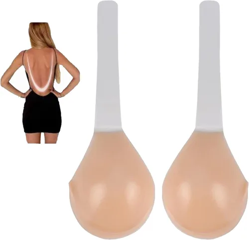 Vista 9 de JEEG Cómodo brasier adhesivo de silicona para levantamiento de pecho, pastas invisibles de silicona para levantamiento de senos, antisudor e
